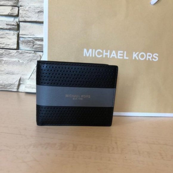 MICHAEL KORS  MEN'S TALL CARD HOLDER WALLET SLIM BILLFORD LEATHER 36U9LCRF5U - Picture 1 of 10